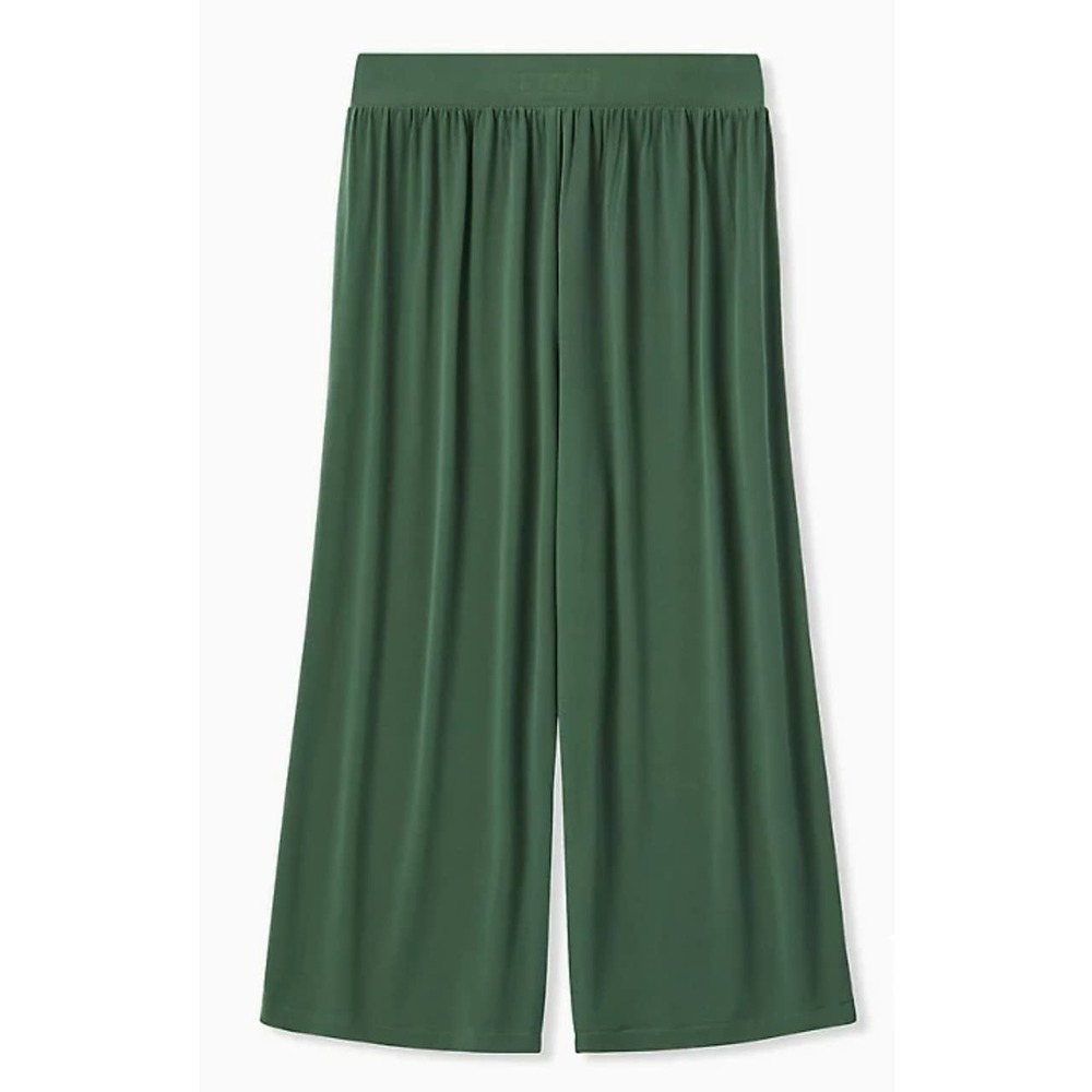 TORRID Crop Pull-on Wide Leg Studio Knit Mid-Rise Pant Green Size 2x